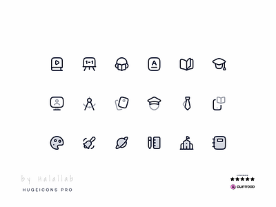 Education icons | 10K+ Figma icon library. audio book bell board math book education graduate hugeicons icon icon design icon pack icon set iconography icons illustration mortarboard notebook online learning saturn school stationery