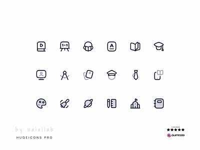 Education icons - 10K+ Figma icon library. audio book bell board math book education graduate hugeicons icon icon design icon pack icon set iconography icons illustration mortarboard notebook online learning saturn school stationery