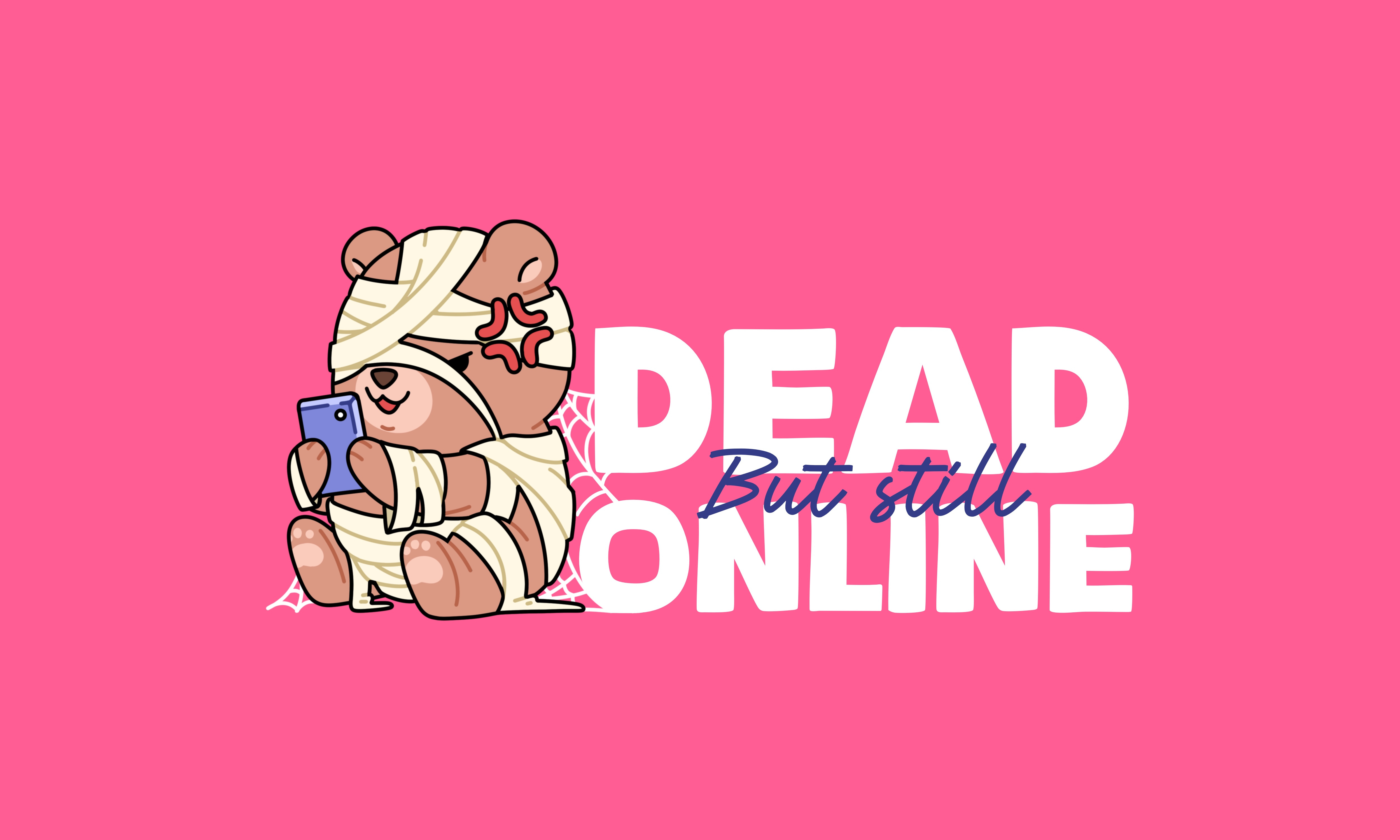 Bear Mummy Cartoon Mascot bear branding cartoon cute design graphic design halloween halloween logo halloween mascot illustration logo logo mascot mascot character mummy pink playful poster vector