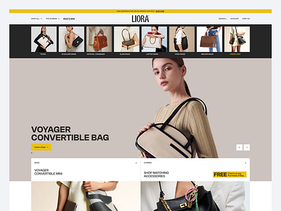 Liora – Shopify Website Landing Page aboxagency bags d2c design handbag landing page liora modern shopify ui uiux web design