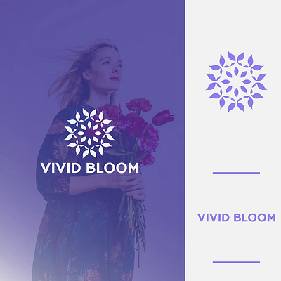VIVID BLOOM – Modern Minimal Logo with Abstract Flower Element brand identity branding design design logo flat flower graphic design icon illustration logo logo design logos logotype minimal minimalist modern ui unique
