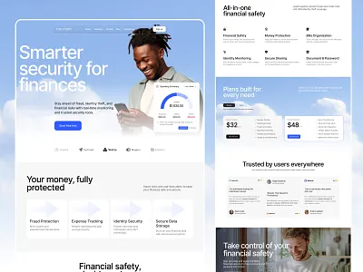 Finance Security Platform — Web Design Exploration app card design finance interface product service startup ui ux web website