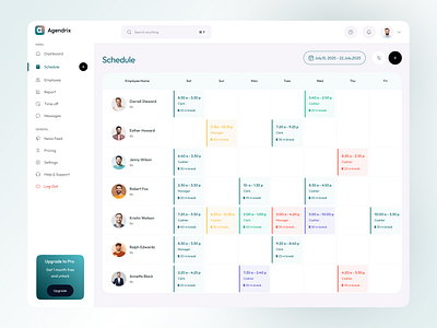 Employee Scheduling Dashboard — HR Management UI admin dashboard attendance dashboard design employee hr hr management dashboard hr management design hr software management management dashboard saas dashboard schedule scheduling dashboard task management task management dashboard tracking ui design ui ux design user dashboard web app