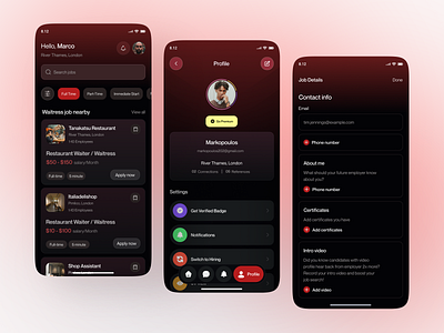 Job Finder Mobile App Design android app design app design app home page best app design finder freelance app hiring job board job details job finder app minimal mobile app ui mobile ui modern app ui modern ui recruitment app work