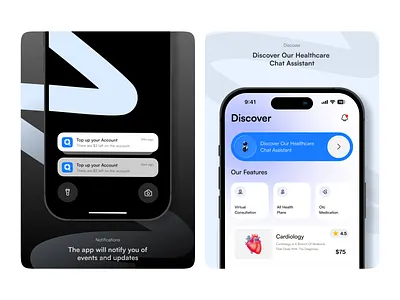 Health Care Mobile App app app design app screen design clean doctor health health app health stat healthcare healthcare app healthcare mobile app helthnest ios app design minimalist mobile mobile app mobile design patient product design ui