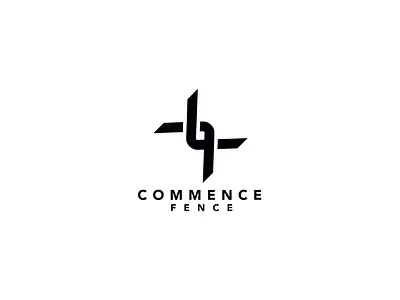 COMMENCE FENCE - Minimal Brand Identity abstract boundaries clean construction contractor fencing geometric graphic design illustration lettermark logodesign minimal minimalist modern monogram professional property ui