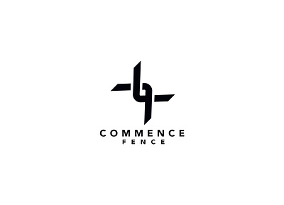 COMMENCE FENCE - Minimal Brand Identity abstract boundaries clean construction contractor fencing geometric graphic design illustration lettermark logodesign minimal minimalist modern monogram professional property ui
