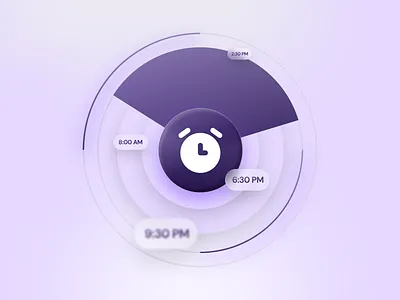 Smooth Gradient Clock - UI 3d charts dark devdock glass gradient graphs icon kit line modal purple skeumorphism smooth soft ui ui views widget