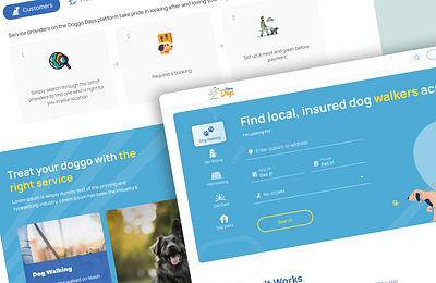 Happy Dogs - Dog Service Website adobexd branding design figma graphic design illustration logo ui vector