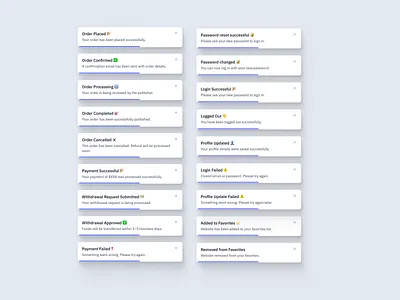 Toast Notifications - Clear & Consistent Feedback System app appdesign design designinspiration designsystem figmadesign toast toastnotifications ui uicomponents uidesign uiuxdesign userfeedback ux uxdesign webdesign
