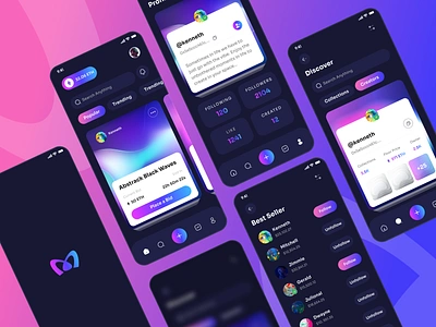 Magnifier - NFT Marketplace App app app design blockchain case study cryptocurrency nft nfts product design ui uikit uiux