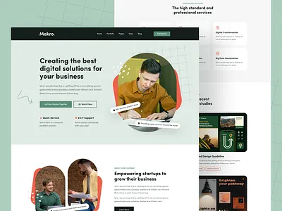 Corporate Business Landing Page Demo of Makro business website corporate corporate business figma it landing page startup tech ui web design web development wordpress