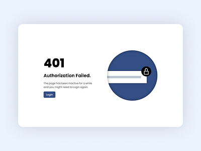 Error State daily ui darktheme design inspo error401 errorstate errorui graphic design interaction design light theme ui ux uxdesign