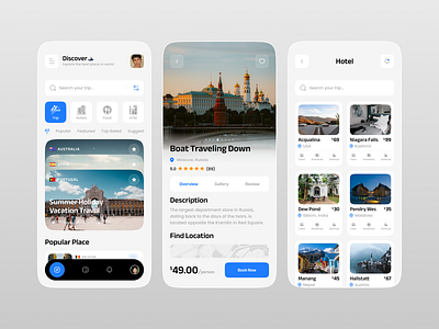 Travel Mobile App adventure airfly app app design booking app design flight booking flight booking app hotel booking app minimalist mobile mobile app planner travel travel agency travel app travel app design trip ui design vacation app