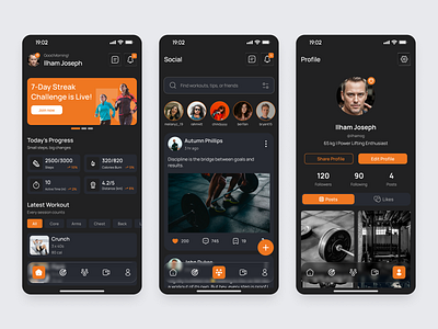 MoFit - Fitness Tracking App community exercise fitness fitnessapp graphic design gym health healthapp healthy mobile mobiledesign social tracking training uiuxdesign