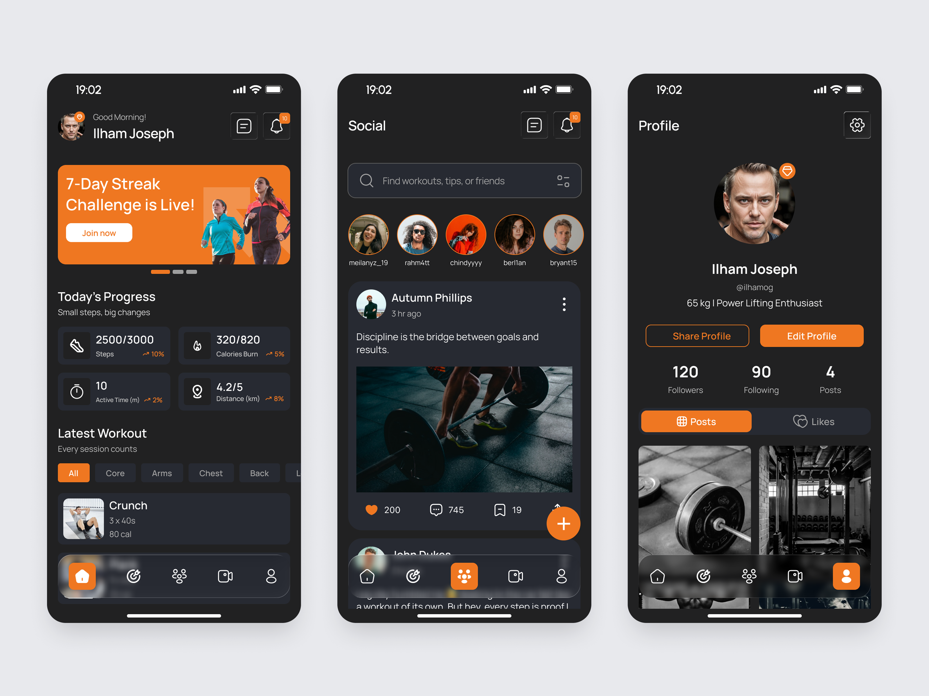 MoFit - Fitness Tracking Mobile App community exercise fitness fitnessapp graphic design gym health healthapp healthy mobile mobiledesign scalixa scalixa studio social tracking training uiuxdesign