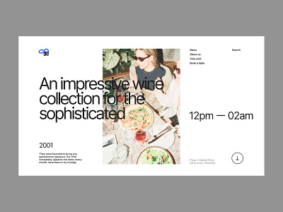The main page of the restaurant's website