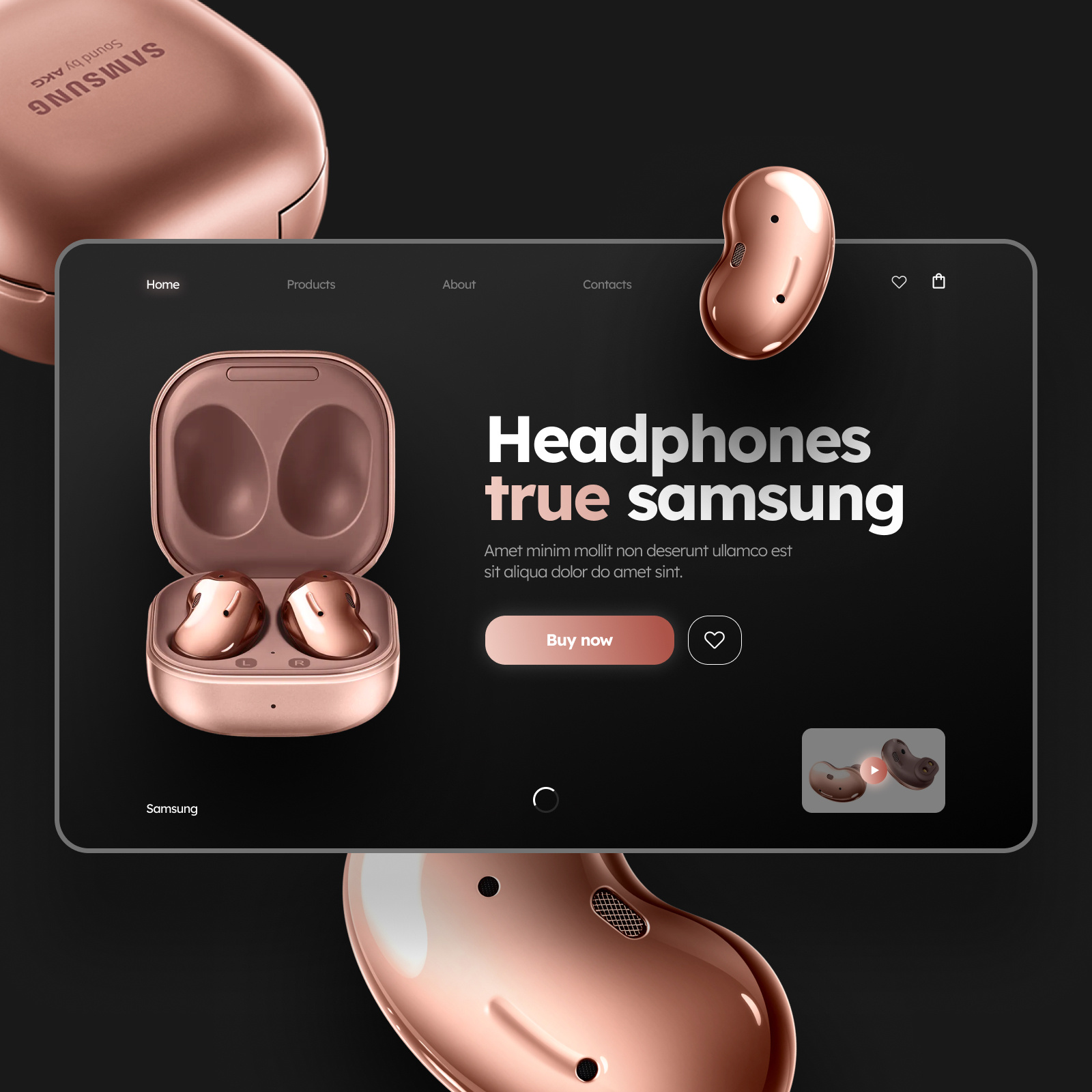 Samsung header design landing ui ux web design
