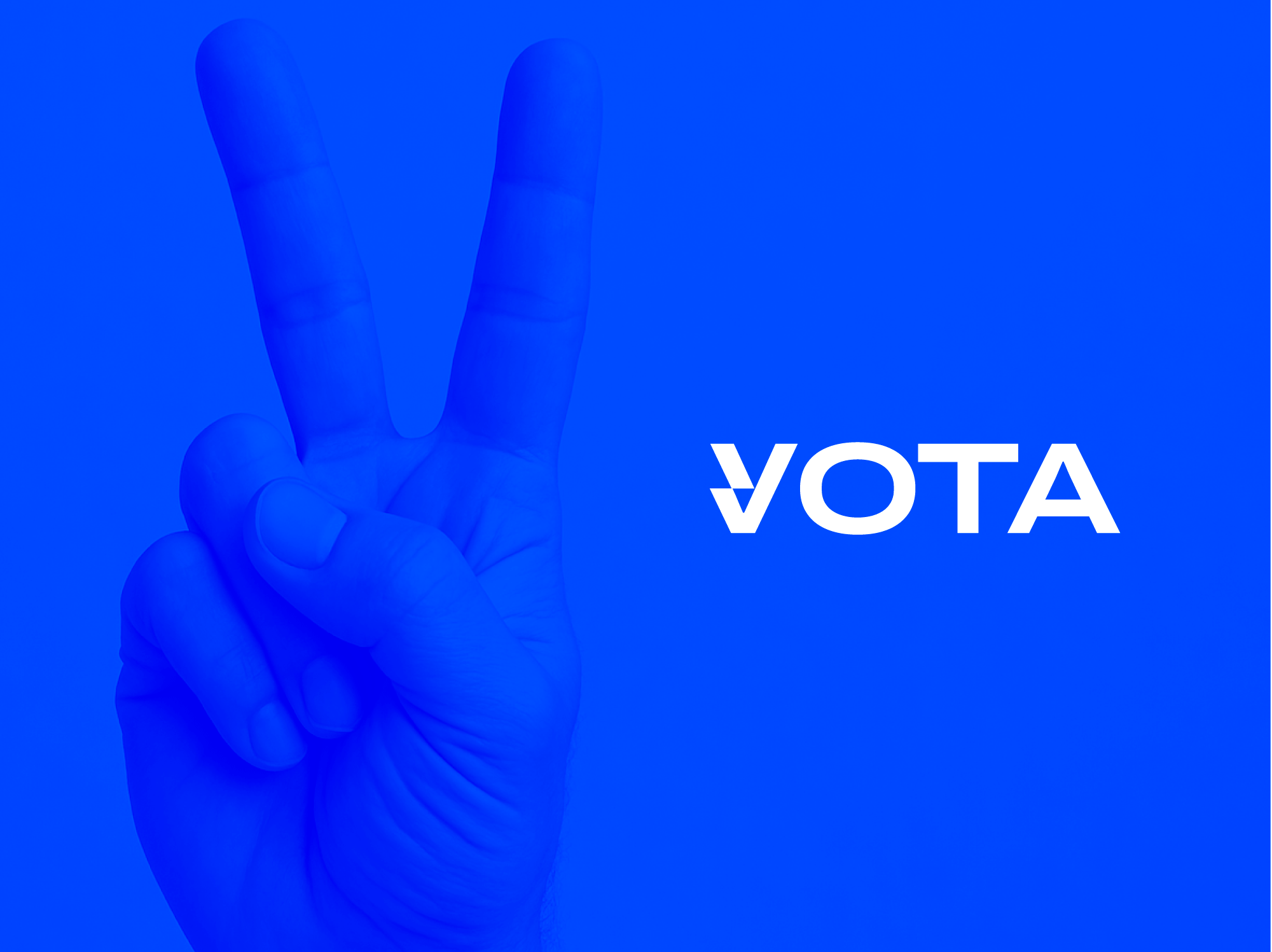 Vota app branding conceot concept double meaning govote hand letter logo minimalist modern peace political roxana niculescu simple v v letter vote voting wordmark