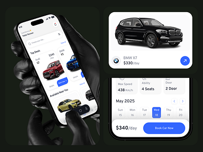 Car Rental Mobile App UI/UX – Easy Rentals, Endless Journeys. appdesign bookingapp carapp carrentalapp cleanui designsystem digitaldesign dribbbledesign e car rental app interactiondesign mobileappdesign mobileui online car rent app online car rental app productdesign travelapp uiinspiration uiux uxdesign