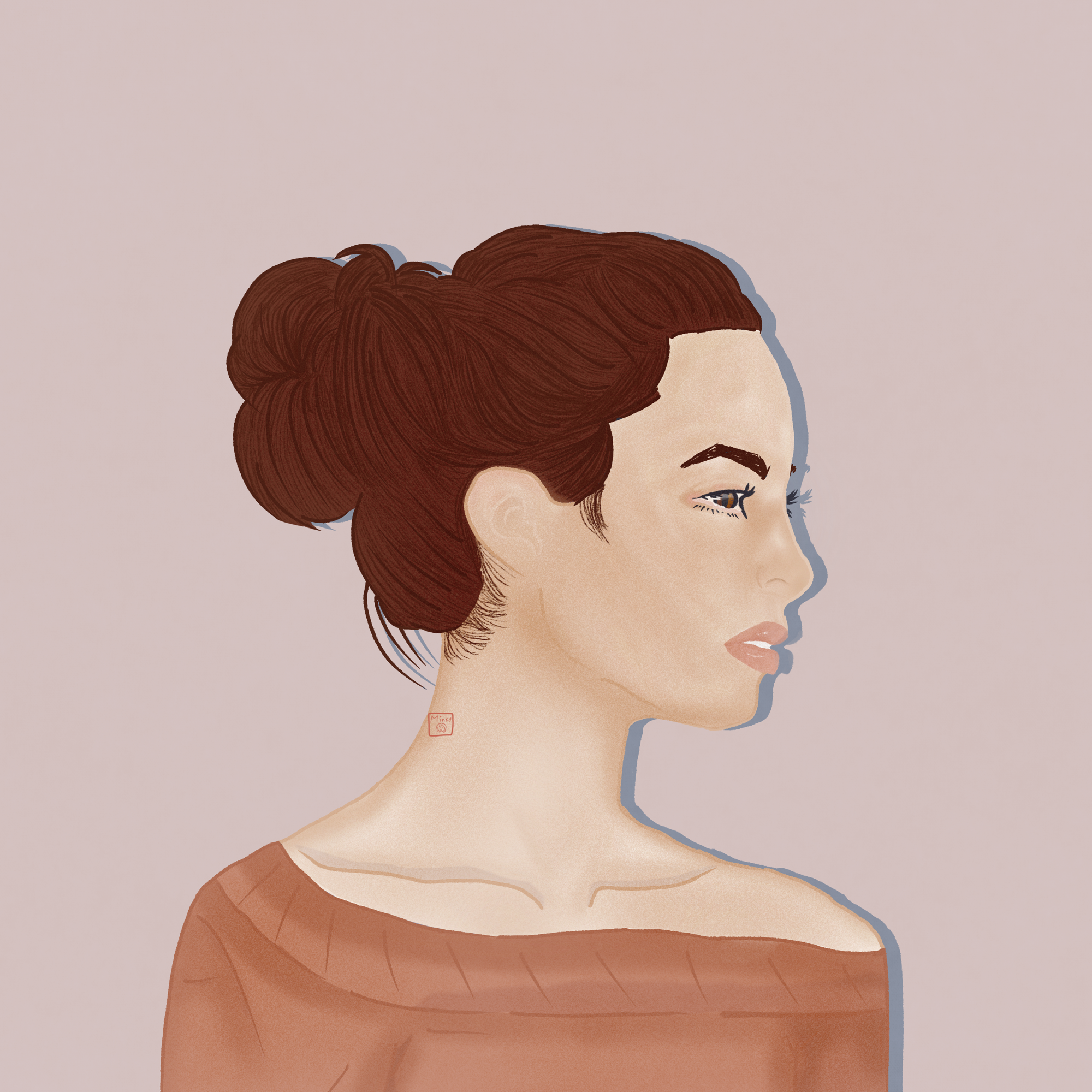 Autumn fashion woman Portrait illustration autumn brown bun hair digital art digital drawing fall fashion illustration outfit person portrait procreate woman