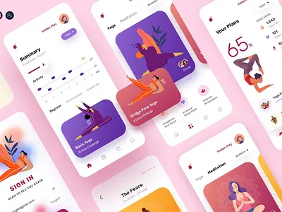 May - Yoga & Meditation Mobile App UX, UI Template android app app design dribbble illustration ios landing landing page landing pages page pages popular screen screens template ui ux web web header website