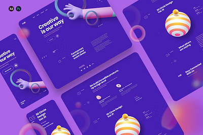 Coiii - Creative Agency Landing Page Template android app app design dribbble illustration ios landing landing page landing pages page pages popular screen screens template ui ux web web header website