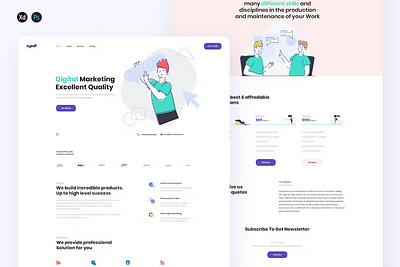 Aglee-Digital Marketing Landing Page Template android app app design dribbble illustration ios landing landing page landing pages page pages popular screen screens template ui ux web web header website