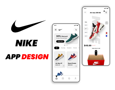 Nike App Design | UI/UX | Figma | App Design agency app design branding figma design freelancer nike app design ui ux