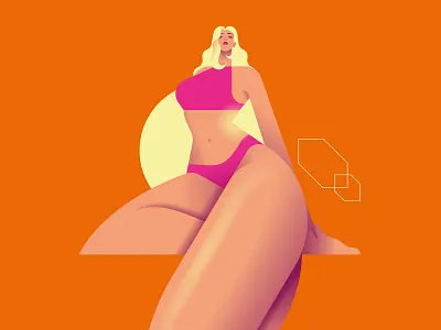Tana Sutra Cover blonde character colors cover editorial flat glow hair illustration light print summer sun swimsuit tan woman