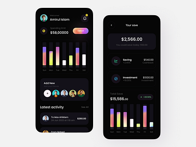 Banking App UI design home screen ios minimal app mobile ui modern app ui ux