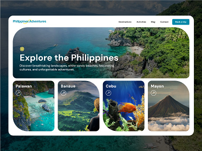 Landing Page UI Design – Explore the Philippines ui