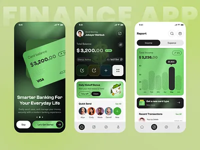 Smart Finance App UI – Modern Money Management Experience banking banking app budget clean dark finance finance app financial financial dashboard fintech futuristic income ios mobile app money money management savings ui uiux wallet