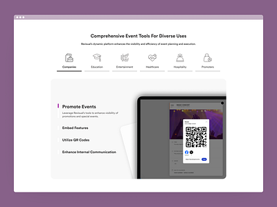 Carousel design carousel code doodle event features illustration landing mockup navigation page products promote qr screenshot tab bar ticket time ui ux website