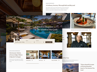 AMORAVILLA Website clean elegance graphic design hotel interaction landing page luxury premium simple staycation ui villa web website