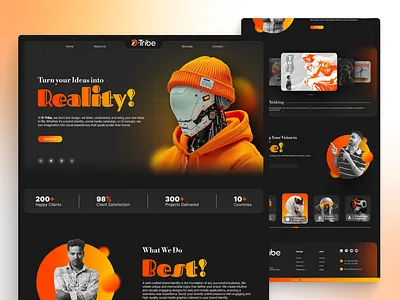 D-Tribe – Creative Agency Landing Page 3d animation branding creative agency figma graphic design landing page logo motion graphics ui ui design uiux uiux design ux design web design website