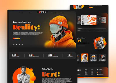 D-Tribe – Creative Agency Landing Page 3d animation branding creative agency figma graphic design landing page logo motion graphics ui ui design uiux uiux design ux design web design website
