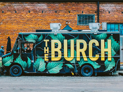 The Burch 2d auto botanical burch car digital painting food foodtruck illustration leaf leaves procreate restaurant tree truck van vehicle wrap