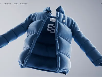Fashion clothing ecommerce website hero 3d | animation | design 3d animation brand branding clothing design down jacket fashion hero landing page logo motion motion graphics s video wear web website