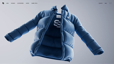 Fashion clothing ecommerce website hero 3d | animation | design 3d animation brand branding clothing design down jacket fashion hero landing page logo motion motion graphics s video wear web website