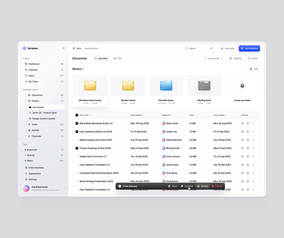 Folders & Documents in Modern CRM bachanek dashboard documents edit files folder illustrations kamil modify saas selected ui ux