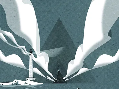 Lovecraftian Landscape beach coast elder gods illustration lighthouse lovecraft ocean vector