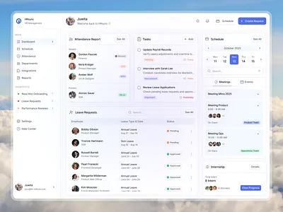 HRsync – Modern HR Management Dashboard UI admin dashboard analytics card clean design dashboard employee hr dashboard hr management hr system logo minimal ui modern ui payroll saas saas dashboard saas design ui design uiux ux design web design