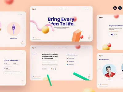 Agechi - Creative Agency Landing Page template android app app design dribbble illustration ios landing landing page landing pages page pages popular screen screens template ui ux web web header website