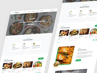Landing Page for Healthy Recipes brand food landing page ui design web design