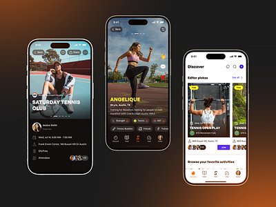 Fitness Community Web App | UI/UX Case Study app black bold branding events graphic design mobile orange sport ui ux web
