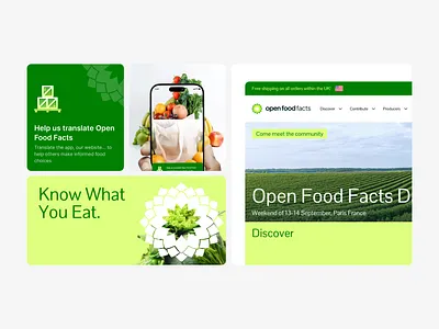 Bento for Web & Apps Open Food Facts branding clean design food minimal scanning ui uiux ux vegetables website