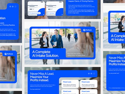 AI Startup - Pitch Deck ai blue branding business design designer homepage illustration logo messaging minimal modern pitch deck pitchdeck presentation redesign saas startup typography ui