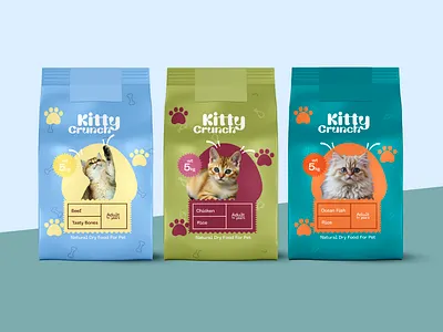 Pouch Packaging Design for Pet Food brand identity cat dog food food packaging graphic design labeldesign packagedesign packaging packaging design pet pouch pouch design pouch packaging print product packaging typography