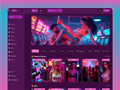 Online Casino - Coin Flip Interface betting game casino app casino banner casino dashboard casino design casino home page casino main page casino ui ux crash game gambling illustration game gaming dashboard gaming ui in house in house games mobile casino ui mobile gambling probably fair games slot game wheel game